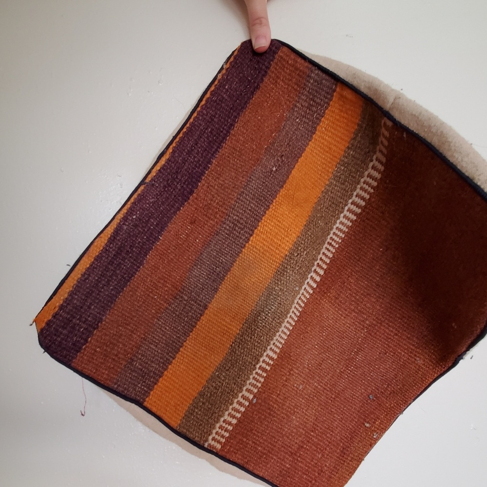 Rust, Brown, and Orange Kilim Throw Pillow
